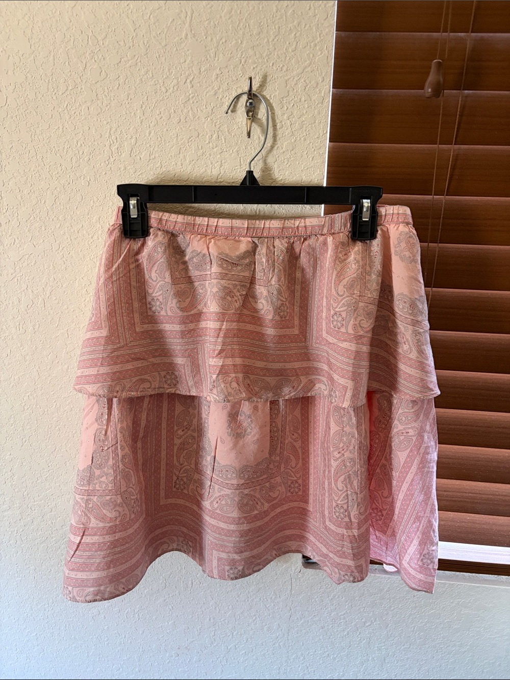Universal Thread Blush Pink Tiered Paisley Skirt
